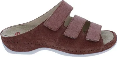 Produktbild von Berkemann Pantolette Franziska 1007-154, Velourleder, Braun-Rosé, Weite E-H 40