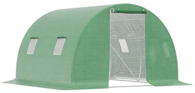 Productafbeelding van Outsunny folietunnel, loopbaar, 3 x 3 meter, kas met raam