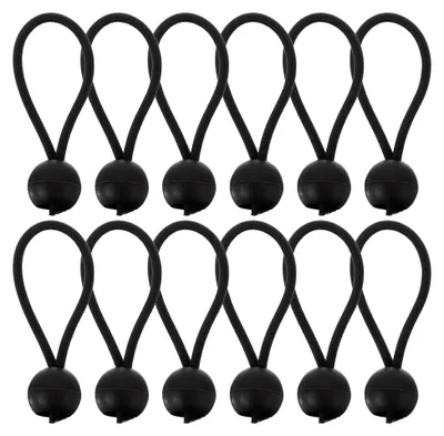 Produktbild von 20 Stück 4mm Elastische Bungee-Seile mit Kunststoffkugel 10cm Wetterfeste Befestigung für Zelte und Outdoor-Ausrüstung