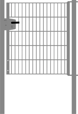 Produktbild von Drahtgittertor 1-flügelig, Durchgangslichte: 95 cm, Gesamtbreite inkl. Pfosten: 107 cm - Ausführung: verzinkt, Höhe: 103 cm
