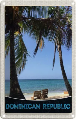Produktbild von vianmo Blechschild 18x12 cm Dominikanische Republik Strand Bildmotiv Reisemotiv Abenteuer Reisen