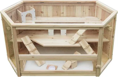Produktbild von MyPets® Kleintierkäfig VILLA Nagerkäfig Holz Hamsterkäfig Stall Meerschweinchen Käfig