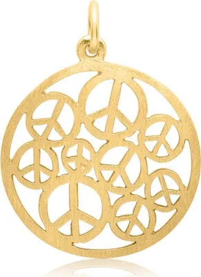 Produktbild von Anhänger Peace-Zeichen 925er Silber vergoldet