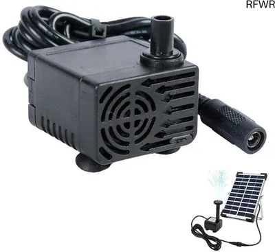 Produktbild von Solar-Pumpe für Teich 12V mit Einstellbarer Sprühkopfstellung - 300 l/h Pumpe für Garten und Wasseranlagen
