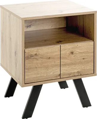 Produktbild von Konsole >54414< in eiche, schwarz, MDF, Metall - 45x60x40cm (BxHxT)