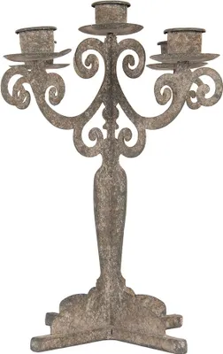 Zdjęcie produktu dla Świecznik Clayre & Eef 26x26x35 cm szary metalowy