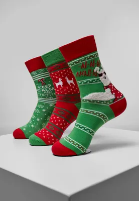 Produktbild von Ponožky Urban Classics Christmas Lama Socks 3-Pack multicolor - 39–42