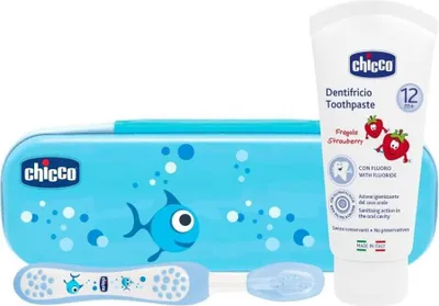 Produktbild von Chicco 00007533200000, Zahnbürsten-Set, Baby, Blau, 1 Jahr(e)