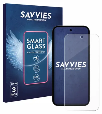 Produktbild von 3x Savvies Schutzglas Folie für Google Pixel 10a (case-friendly) 9H Panzer Schutzfolie Glas Displayschutz klar transparent