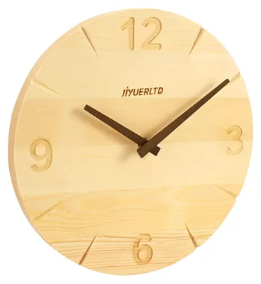 Image de Omgoods - Horloge mural silencieux en bois - Décoratif pour salon et cuisine (30 cm)