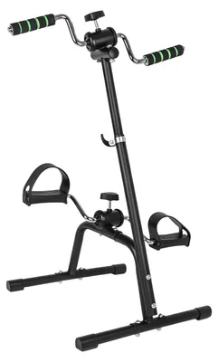 Zdjęcie produktu dla Mini rower treningowy - pedałownik - przenośny - z regulacją wysokości - z mechanicznym oporem - maksymalne obciążenie 120 kg - do treningu nóg - kolor czarny