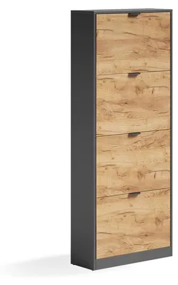 Zdjęcie produktu dla Wózek na buty Vicco Gizmo Dąb goldkraft/Antracyt 59 x 146.6 cm z 4 przegrodami, Model 59630