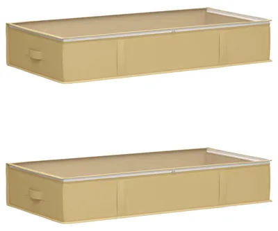 Produktbild von vidaXL Aufbewahrungsbox mit transparentem Oberfenster 2 pcs Creme
