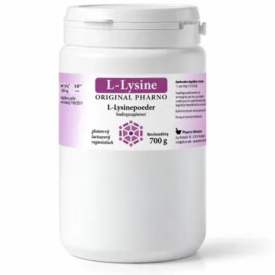 Productafbeelding van Original Pharno L-Lysinepoeder 700 g – puur L-lysine, essentieel aminozuur, vegan
