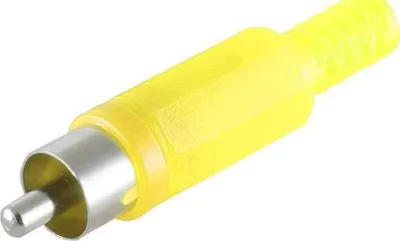 Produktbild von shiverpeaks BASIC-S Cinchstecker, Kunststoff, gelb zum selber löten, im Polybeutel mit Eurolochung (BS51400-Y)