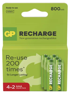 Nabíjecí baterie GP Recharge 800 AAA (HR03) 6 ks