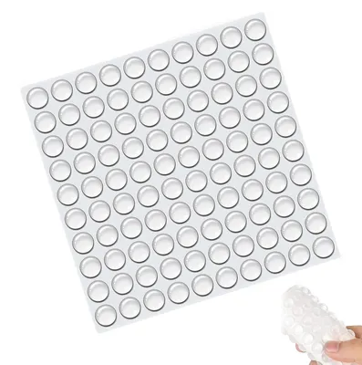 Produktbild von 100 Stück selbstklebende Gummipuffer, selbstklebende Gummifüße, selbstklebende Stoßdämpfer, transparente elastische Stoßdämpfer, für Möbel, Laptops, Schränke, Schubladen (10 mm)