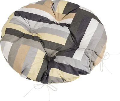 Immagine prodotto di Seduta rotonda trapuntata Adéla - diametro 40 cm - Grigio,Beige