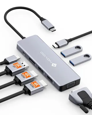 Zdjęcie produktu dla NOVOO Stacja dokująca 8w1 USB C HDMI 4K PD 100W