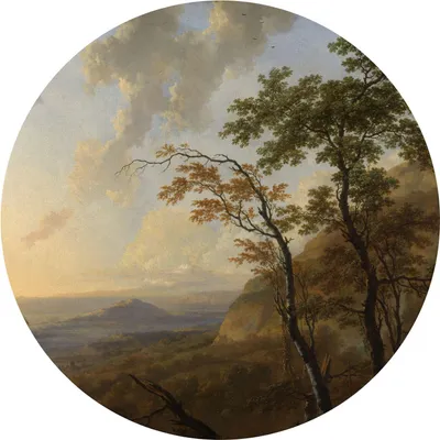 Produktbild von Sanders & Sanders selbstklebende runde Tapete Horizont Grün und Beige Ø 125 cm