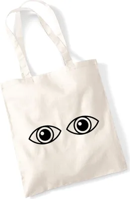Produktbild von Huuraa Jutebeutel Augen Eyes 10 Liter Natural Baumwolle Tasche Geschenkidee