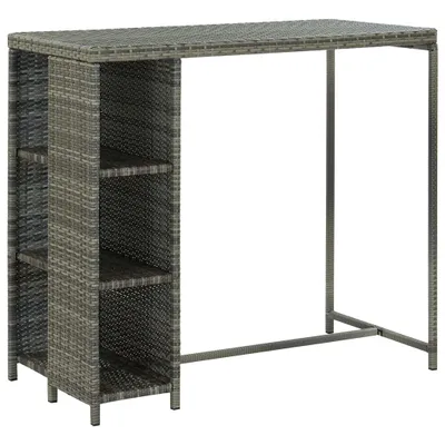Produktbild von vidaXL 5-tlg. Gartenbar-Set mit Kissen Poly Rattan Grau