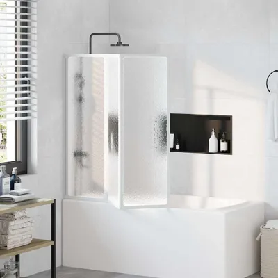 Obrázek produktu pro Zástěna do sprchy - skládací zástěna - rozměry 141 x 132 cm