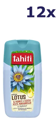 Immagine prodotto di 12 confezioni di gel doccia Tahiti - 250 ml - loto e olio di cocco