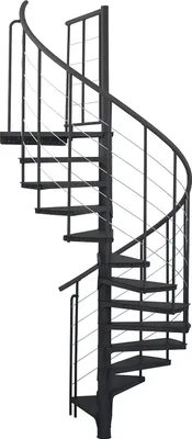 Produktbild von Minka Spindeltreppe Spino Smart 38 - 305,5cm Geschosshöhe Schwarz 140cm Durchmesser