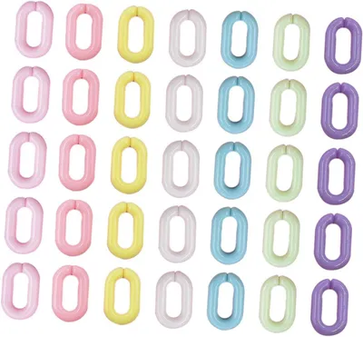 Produktbild von 800 Stück bunte ovale Acryl-Binderinge für DIY-Ketten, Brillen, Handys, Hosenverbinder ohne scharfe Kanten