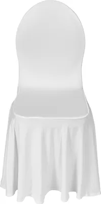 Produktbild von TexDeko Stretch Stuhlhussen Stuhlbezug Rock Universell Bezug Hochzeit Event strapazierfähig (Weiß)