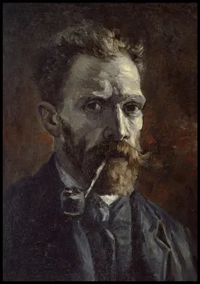 Obrázok produktu pre Plakát 70x100cm  Autoportrét s fajkou, Van Gogh Vintage