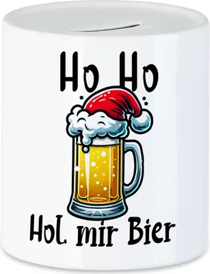 Produktbild von Ho Ho Hol mir mal ein Bier Spardose Ugly Christmas Weihnachten Spruch