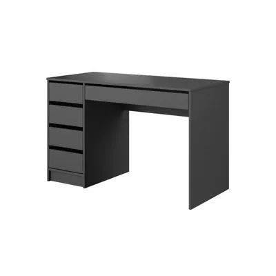 Produktbild von BETTSO Schreibtisch Computertisch 4 Schubladen für Büro Kinderzimmer Jugenzimmer 120 cm MEGAN Antrazit Graphit Grau