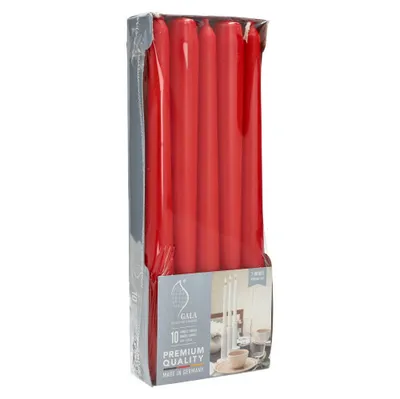 Produktbild von Papstar Leuchterkerzen, tangorot, Ø 2,3 cm · 25 cm, 10 x 10 Stück