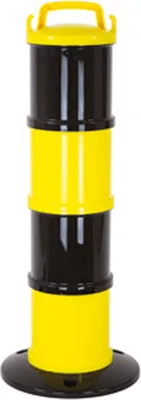 Produktbild von Modularer Absperrpfosten gelb/schwarz, PP, Höhe 850 mm, inkl. 5 lfm Kette g/s