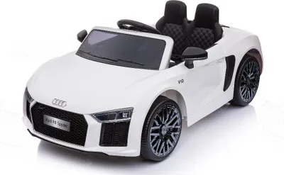 Produktbild von Kinderfahrzeug - Elektro Auto 'Audi R8' - lizenziert - 12V7AH Akku und 2 Motoren- 2,4Ghz + MP3 + Leder -Weiss