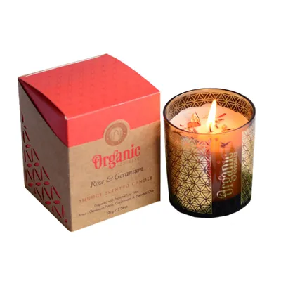 Obrázok produktu pre Bio dobrota vonná sviečka Rose & Geranium - 200g balenie 6 ks
