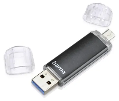 Produktbild von Hama USB-Stick Laeta Twin, USB 3.0, 16 GB, Schwarz