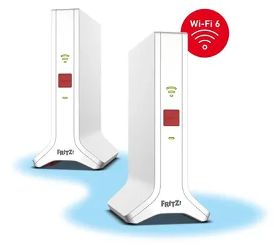 Produktbild von FRITZ!Repeater FRITZ!Mesh Set 4200 2-pack Edition International Netzwerk-Repeater 4200 Mbit/s Rot, Weiß