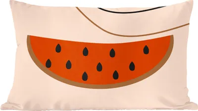 Produktbild von MuchoWow® Zierkissen Sofakissen Wohnzimmer Dekokissen 50x30 cm Sommer - Wassermelone - Rosa - Wohnzimmerdekoration - Polster mit Photo