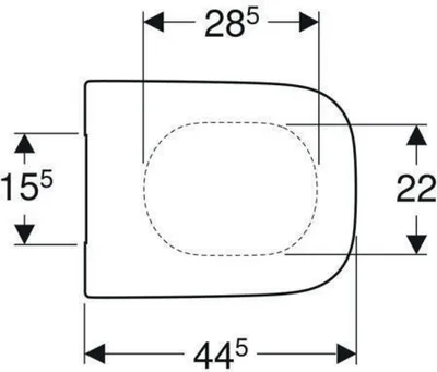 Produktbild von Geberit Renova Plan WC-Sitz, eckiges Des Bef. v. oben, f.WC teilgeschl. Form weiß