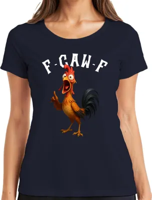 Produktbild von F-GAW-F lustiges Huhn Cartoon Hahn Bauernhof Geschenk Meme Spruch Damen T-Shirt, Navy, XXL
