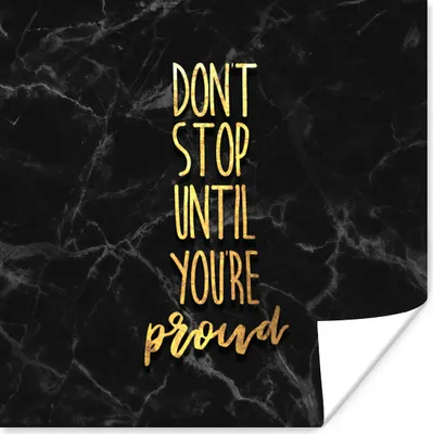 Produktbild von MuchoWow® Poster Zitat - Stolz - Gold - Marmor 75x75 cm - Wand Dekoration