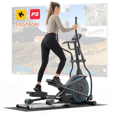Produktbild von Hop-Sport Crosstrainer HS-160CF Stage mit 12 Trainingsprogrammen, Crosstrainer für Zuhause mit Transportrollen