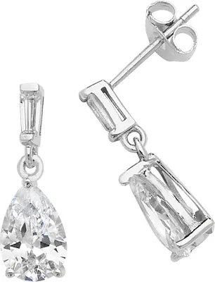 Image de Boucles d'Oreilles Femme Argent fin 925 avec Oxyde de Zirconium - 18mm*6mm; TRS22804