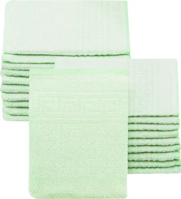 Produktbild von 20er Set Waschlappen, grün, Mischgewebe, 16x22 cm