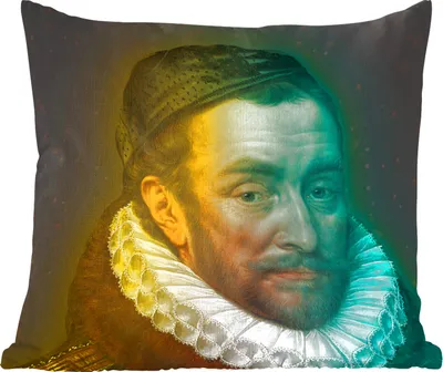 Produktbild von MuchoWow® Zierkissen Sofakissen Wohnzimmer Dekokissen 60x60 cm Wilhelm von Oranien - Kunst - Gemälde - Sitzfläche - Foto Polster
