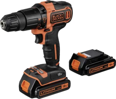 Image de Black&Decker Akku-Schlagbohrschr.18V 2x1,5Ah Koff BDCHD18KB