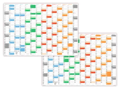 Produktbild von Rainbow Premium Classic2 Wandkalender / Wandplaner DIN A0 2027 + 2028 (gerollt) Format (841 x 1189 mm) 14 Monate